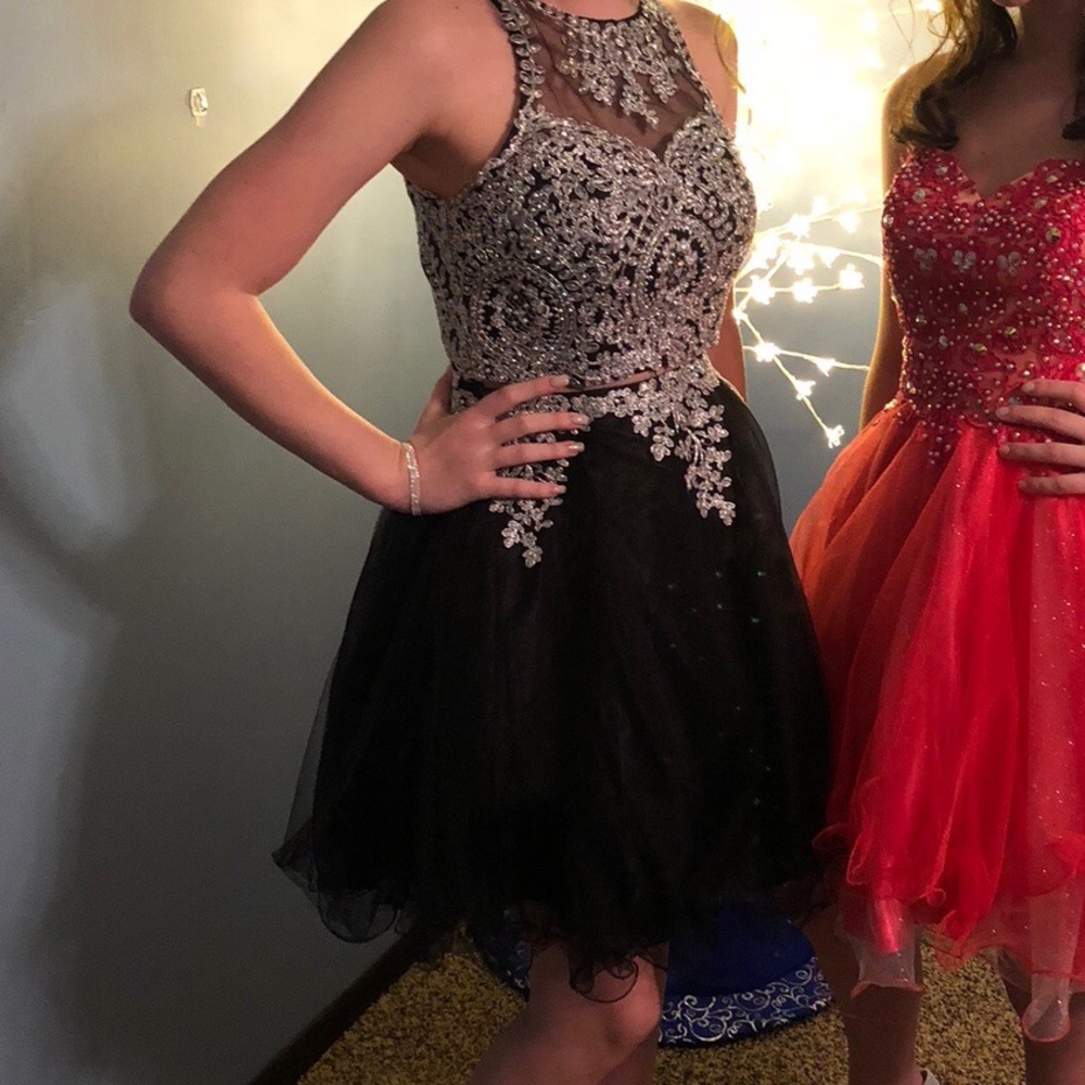 2 piece black & silver gem dress (only worn once!)